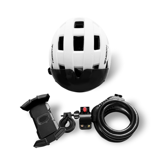 Helmet, Phone holder, ebike lock