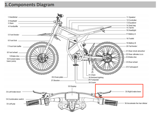 Right Brake Lever for GT73